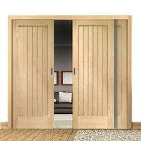 Easi-Slide OP2 Oak Suffolk Flush Sliding Door System in Four Size Widths