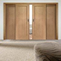 easi slide op1 oak shaker 1 panel sliding door system in four size wid ...