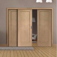 Easi-Slide OP2 Oak Shaker 1 Panel Sliding Door System in Four Size Widths