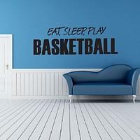 eat sleep play basketball wall stickers for kids rooms decal art home  ...