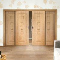 Easi-Slide OP1 Oak Altino Flush Sliding Door System in Three Size Widths