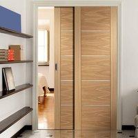 Easi-Slide OP3 Oak Portici Flush Sliding Door System in Four Size Widths