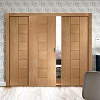 Easi-Slide OP2 Oak Messina Flush Sliding Door System in Four Size Widths