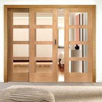 easi slide op2 oak shaker four pane sliding door system in four size w ...