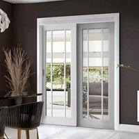 Easi-Slide OP3 White Worcester Three Pane Sliding Door System in Four Size Widths with Clear Glass