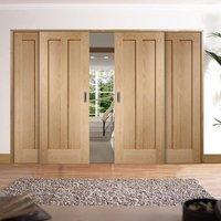 Easi-Slide OP1 Oak Novara 2 Panel Flush Sliding Door System in Four Size Widths