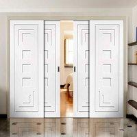 Easi-Slide OP1 White Altino Flush Sliding Door System in Three Size Widths