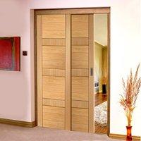 Easi-Slide OP3 Oak Latina Flush Sliding Door System in Three Size Widths