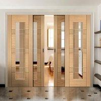 Easi-Slide OP1 Oak Latina Sliding Door System with Clear Glass in One Size Width