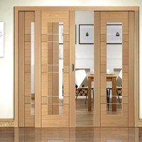 easi slide op2 oak latina sliding door system with clear glass in one  ...