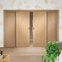 Easi-Slide OP1 Oak Pesaro Flush Sliding Door System in Four Size Widths