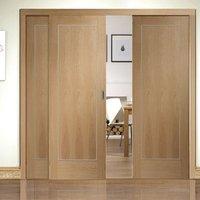 Easi-Slide OP2 Oak Varese Flush Sliding Door System in Three Size Widths