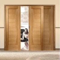 Easi-Slide OP2 Oak Emelia Flush Sliding Door System in Three Size Widths