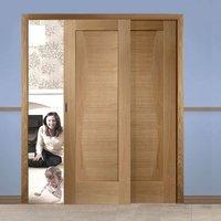 Easi-Slide OP3 Oak Emelia Flush Sliding Door System in Three Size Widths