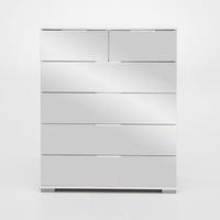 easy plus 24 drawer chest in white alpine with mirror fronts