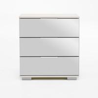 Easy Plus Bedside Cabinet High In White Alpine With Mirror Front