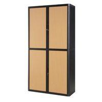 EASY OFFICE CUPBOARD BLK/BEECH 2MTR