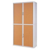 EASY OFFICE CUPBOARD GREY/BEECH 2MTR