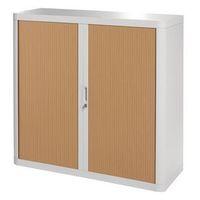 EASY OFFICE CUPBOARD GREY/BEECH 1MTR