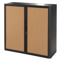 EASY OFFICE CUPBOARD BLK/BEECH 1MTR