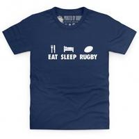 Eat Sleep Rugby Kid\'s T Shirt