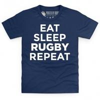 Eat Sleep Rugby Repeat Kid\'s T Shirt
