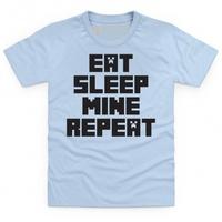 Eat Sleep Mine Repeat Kid\'s T Shirt
