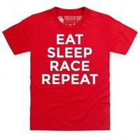 Eat Sleep Race Repeat Kid\'s T Shirt