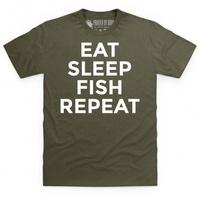 Eat Sleep Fish Repeat T Shirt