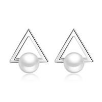 earring 925 sterling silver imitation pearl stud earrings jewelry wedd ...