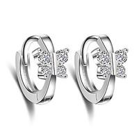 Earrings 925 Sterling Silver Butterfly Zircon Hoop Earrings Jewelry Wedding Party Daily Casual