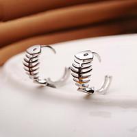 Earrings 925 Sterling Silver Fish Hoop Earrings Jewelry Wedding Party Daily Casual