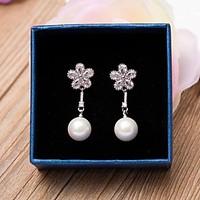 Earrings Cubic Zirconia Tassel Flower Jewelry ForWedding Party Special Occasion Anniversary Birthday