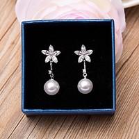 Earrings Flower Style Cubic Zirconia Fashion Jewelry ForWedding Party Special Occasion Anniversary Birthday Gift