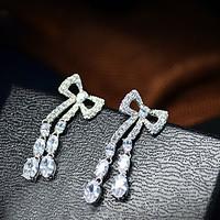 Earring Rhinestone Earrings Set Jewelry Women Wedding / Party Rhinestone / Silver Plated 1 pair Clear