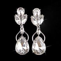 Earring Rhinestone Earrings Set Jewelry Women Wedding / Party Rhinestone / Silver Plated 1 pair Clear