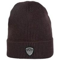 Ea7 By Emporio Armani Beanie Hat in Navy Blue, Grey and Brown 2755164A394 men\'s Beanie in brown