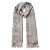 east wool jacquard scarf grey