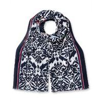 east double ikat scarf navy