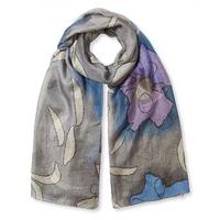 east silk watercolour scarf grey