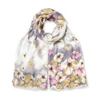 East Blossom Flower Print Scarf PINK