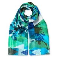 East Geometric Floral Scarf BLUE