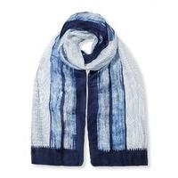 east shibori line print scarf blue