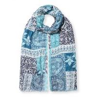 East Patchwork Printed Scarf BLUE