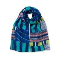 east martina stripe scarf navy