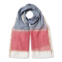 East Flower Spot Tassle Scarf RED