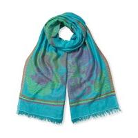 east flower stripe scarf turquoise