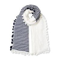 east stripe cotton linen pom pom rivera