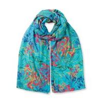 east aloha print scarf turquoise