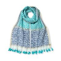 East Diamond Spot Tassel Scarf MINT